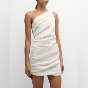 A.L.C. Carina Gathered One-Shoulder Mini Dress, Size 2, $495